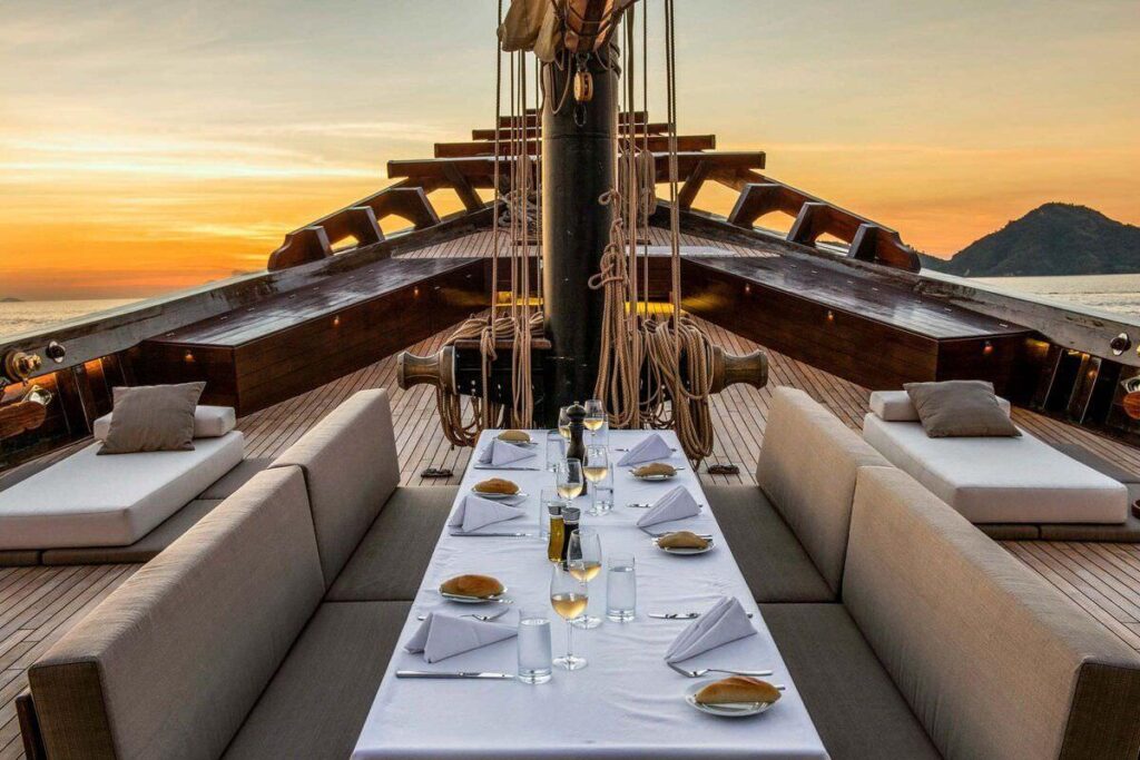 Exquisite dining experience at Amandira Yacht.